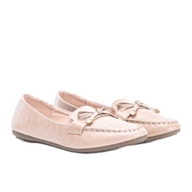 Mocasines beige con motivo de piel de cocodrilo Miriam 2