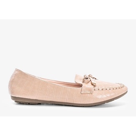 Mocasines beige con motivo de piel de cocodrilo Miriam 1 Mocasines beige con motivo de piel de cocodrilo Miriam 1