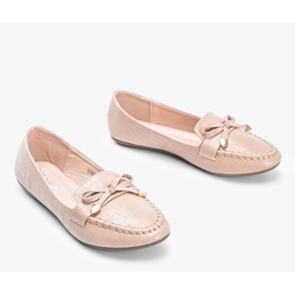 Mocasines beige con motivo de piel de cocodrilo Miriam 3