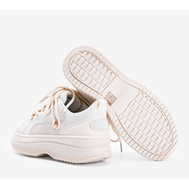 Deportivas beige con suela alta Tifel 2
