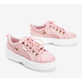Zapatillas rosas sobre suela alta Tifel rosado 2