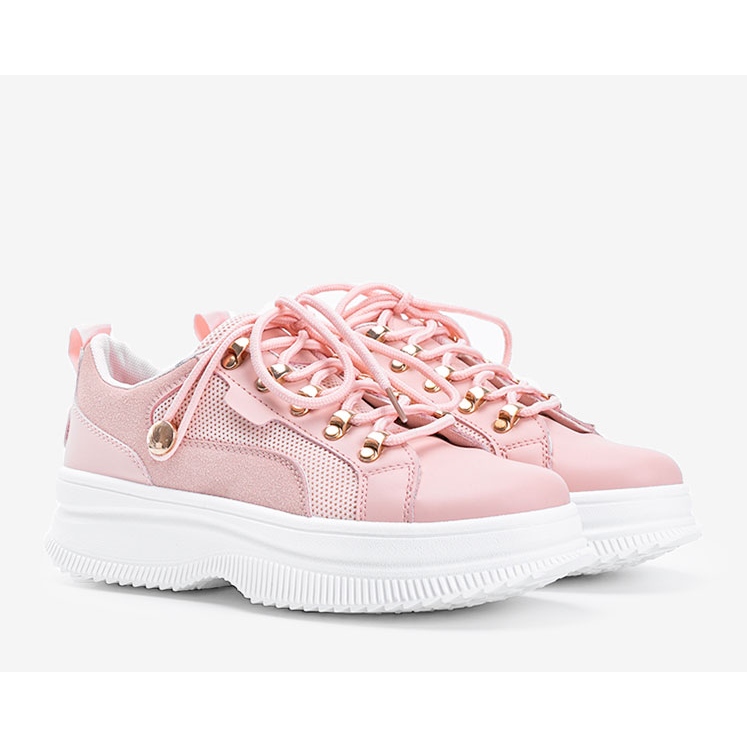 Zapatillas rosas sobre suela alta Tifel rosado 1