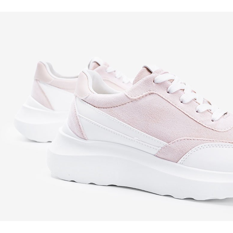 Deportivas beige con detalles blancos sobre suela alta Barteks 1 Deportivas beige con detalles blancos sobre suela alta Barteks 1