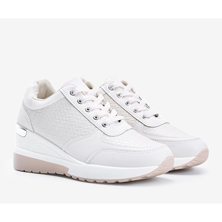 Zapatillas de cuña beige con patrón Dianne trenzado 1