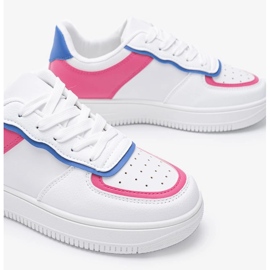 Zapatillas blancas con inserciones de colores Noyale blanco rosado 3