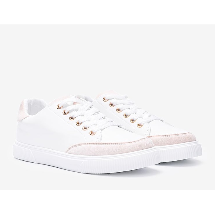 Zapatillas Brighton en blanco y beige 2