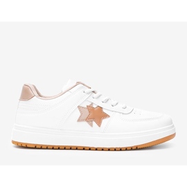 BM Deportivas blancas y marrones con estrellas Polja blanco marrón 1 BM Deportivas blancas y marrones con estrellas Polja blanco marrón 1