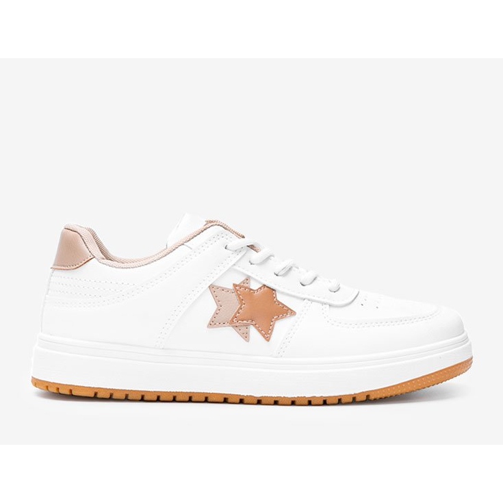 BM Deportivas blancas y marrones con estrellas Polja blanco marrón 1 BM Deportivas blancas y marrones con estrellas Polja blanco marrón 1