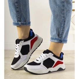 BM Zapatillas blancas y negras con inserciones de entrenamiento de colores blanco 2