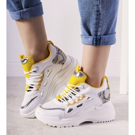 Zapatillas de serpiente Felicia en blanco y amarillo 3