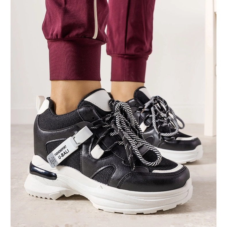 Zapatillas blancas y negras con doble cordón One Chance blanco negro 1