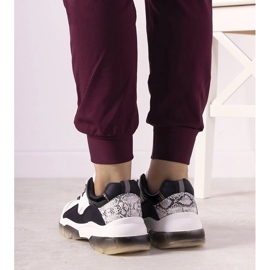Zapatillas blancas y negras con suela ombre Laugh blanco 2