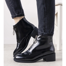 Botines negros con cremallera Grunge 1