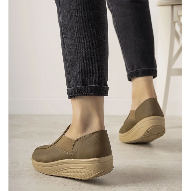 Zapatos marrones con suela alta de Spike marrón 1