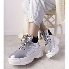 Zapatillas plateadas con suela de alta elocuencia plata 1