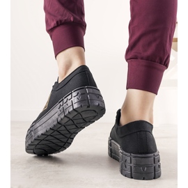 Zapatillas negras sobre suela gruesa de Giselle negro 2