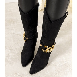 Botas de vaquero negras en el puesto de Effie negro 1