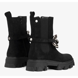 Botas negras con cadena dorada de Gareau negro 2