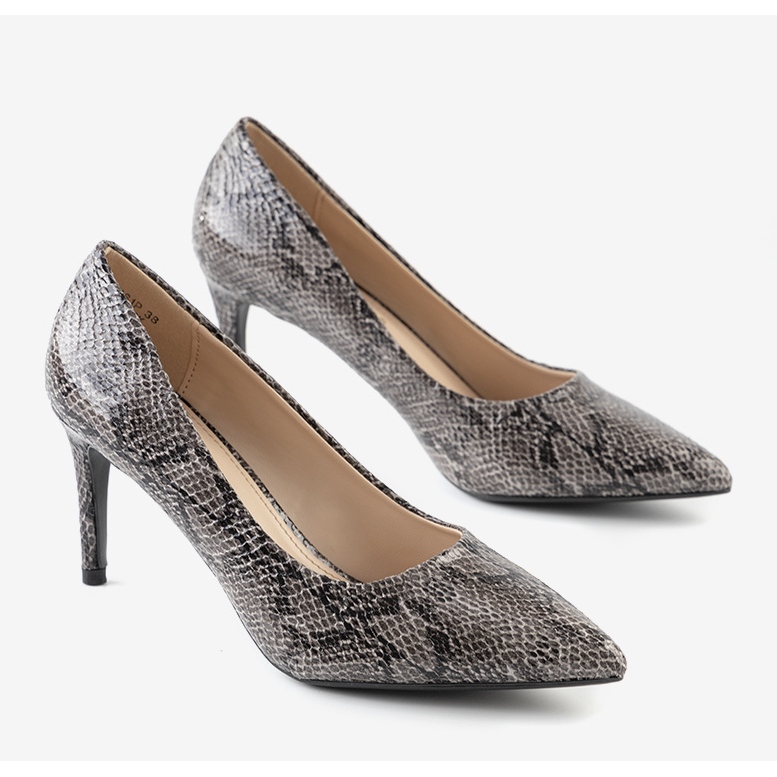 BM Zapatos de tacón negros con estampado de piel de serpiente Nickle 1 BM Zapatos de tacón negros con estampado de piel de serpiente Nickle 1