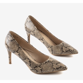 BM Zapatos marrones con diseño de piel de serpiente Nickle marrón 1 BM Zapatos marrones con diseño de piel de serpiente Nickle marrón 1