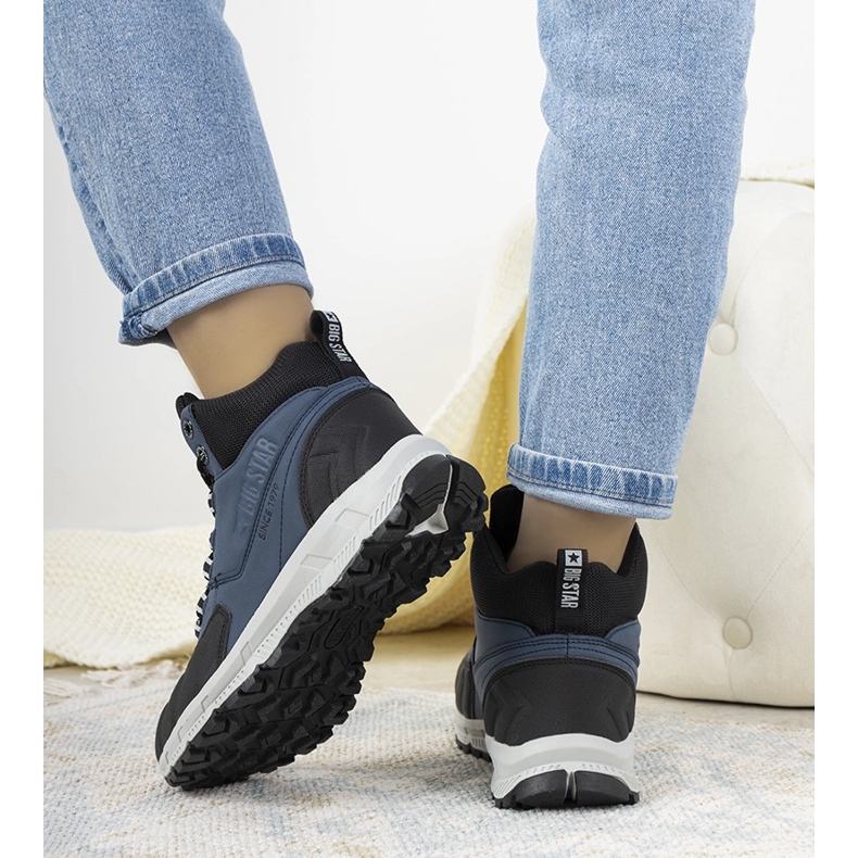 Zapatos de trekking Big Star Ivanna azul marino negro 1