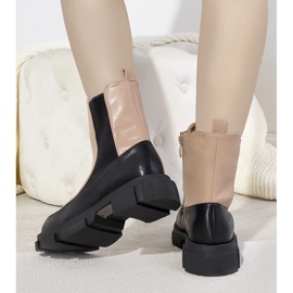 Botas negras y rosas con suela Lynne gruesa beige negro 1