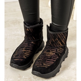Botas de nieve Crescent negras y doradas para mujer negro 1 Botas de nieve Crescent negras y doradas para mujer negro 1