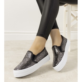 BM Zapatillas deportivas Irving sin cordones en gris negro 1
