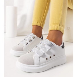Deportivas de mujer Herrick blancas y plateadas blanco 1