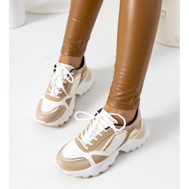 Deportivas rosas Gordani con inserciones metalizadas beige 1 Deportivas rosas Gordani con inserciones metalizadas beige 1