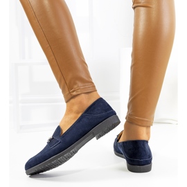 Mocasines Aniria azul marino con tacón plano 2