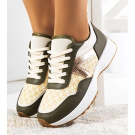 Deportivas mujer Isham verdes beige 1