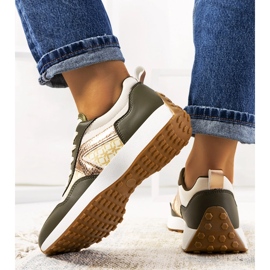 Deportivas mujer Isham verdes beige 2
