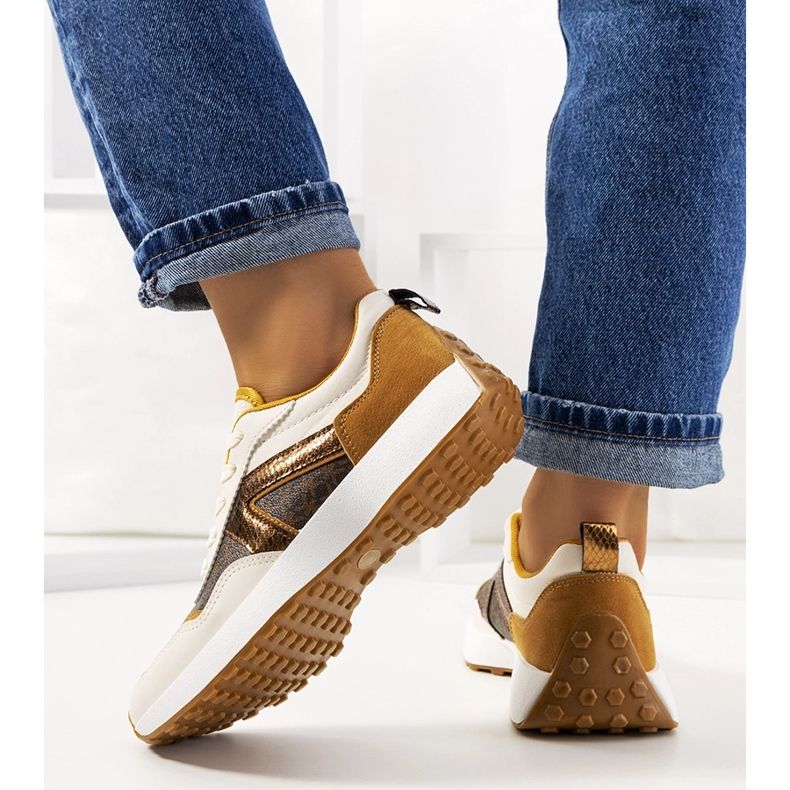 Deportivas mujer Isham marrones beige 1