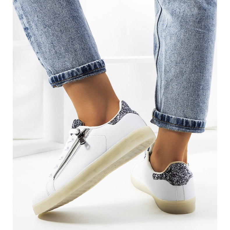 Deportivas Caldwell blancas con led blanco plata 2