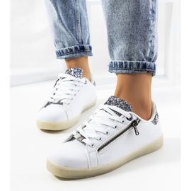 Deportivas Caldwell blancas con led blanco plata 3