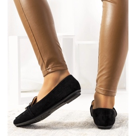 Mocasines negros con punta cuadrada de Hattie 1