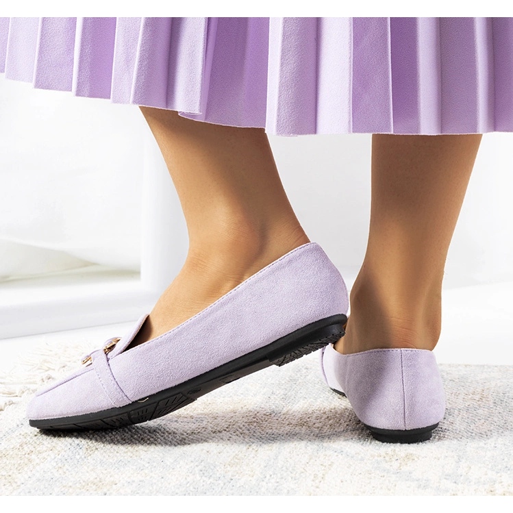 Mocasines morados con puntera cuadrada de Hattie púrpura 1