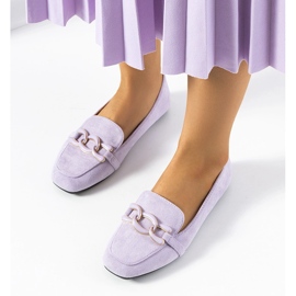 Mocasines morados con puntera cuadrada de Hattie violeta 2