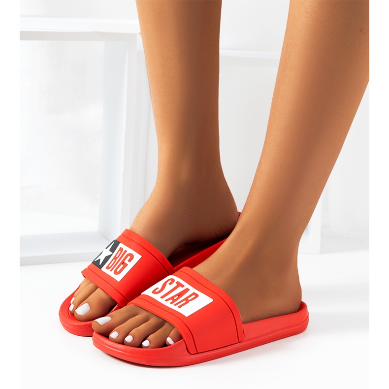 Pantuflas rojas de mujer Big Star DD274A267 rojo 1