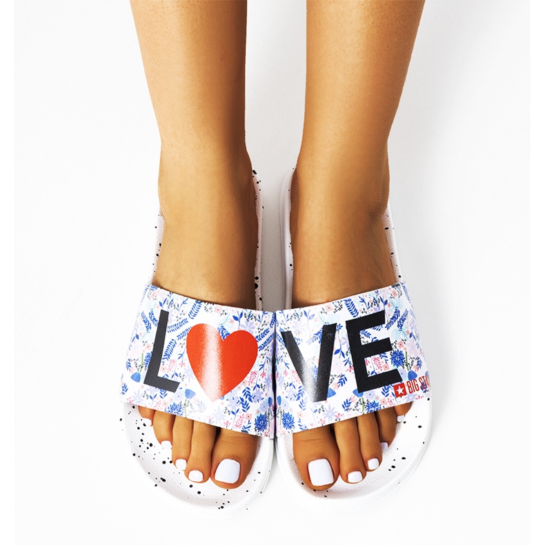 Pantuflas blancas Love Big Star DD274A256 blanco multicolor 1