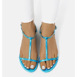 Sandalias holográficas planas azules Adelia 1