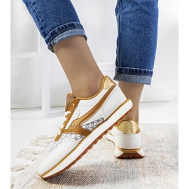 Deportivas blancas y marrones Chiara de mujer blanco 2