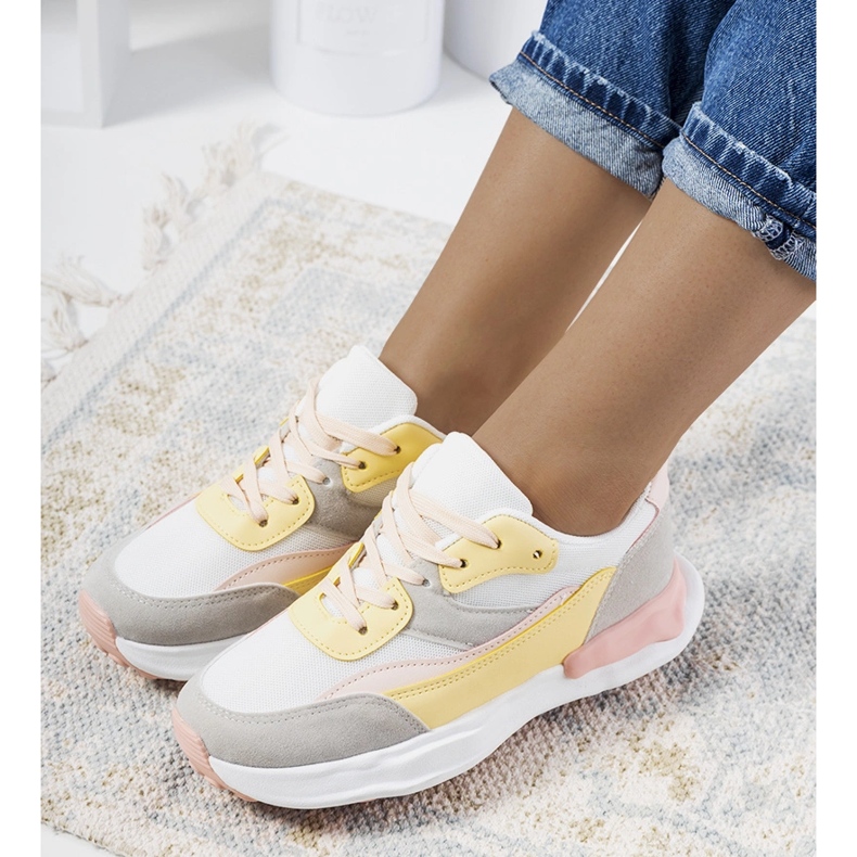 Deportivas mujer Pagnotto amarillas rosa 1