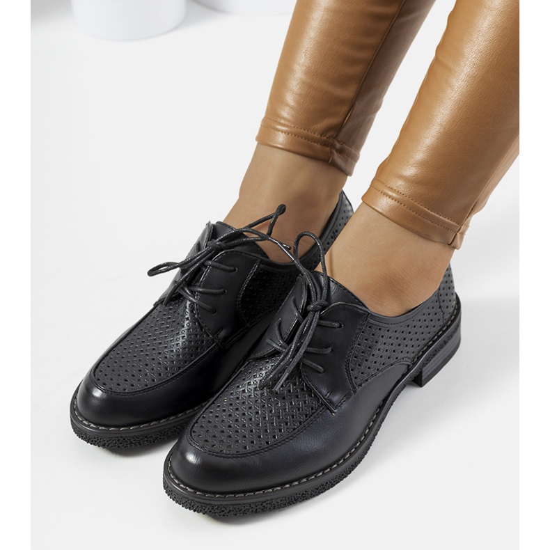 Edda zapatos oxford negros calados 2