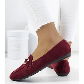 Mocasines de mujer granates de Leila rojo 2