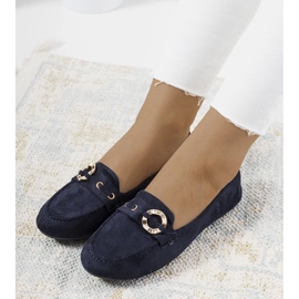Mocasines de mujer azul marino de Leila 1