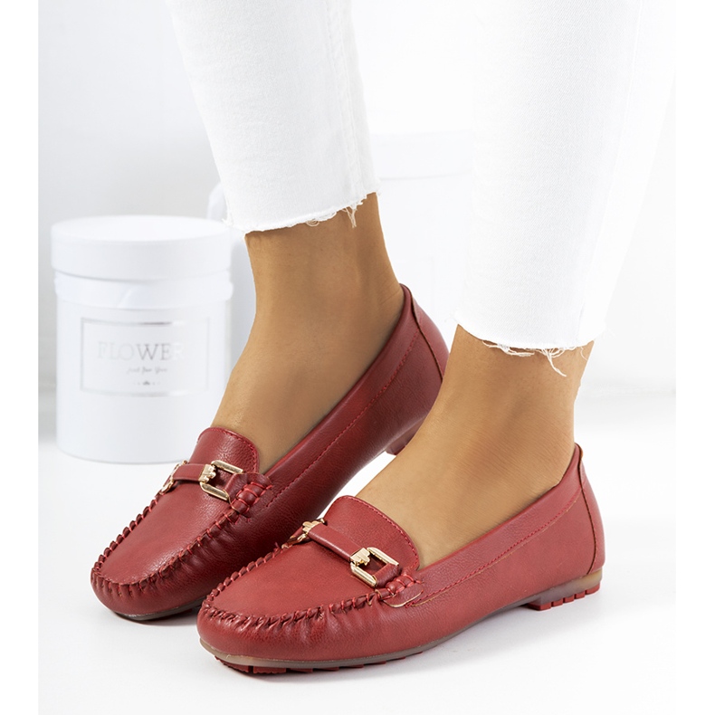 Mocasines Flavon granate para mujer rojo 1 Mocasines Flavon granate para mujer rojo 1