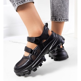 Zapatillas deportivas negras con suela de tractor de Djurs negro 2