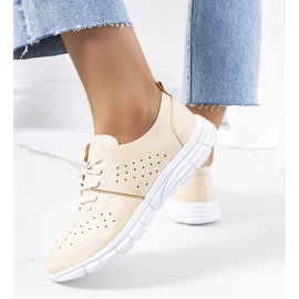 Zapatillas holográficas doradas Enid beige dorado 2